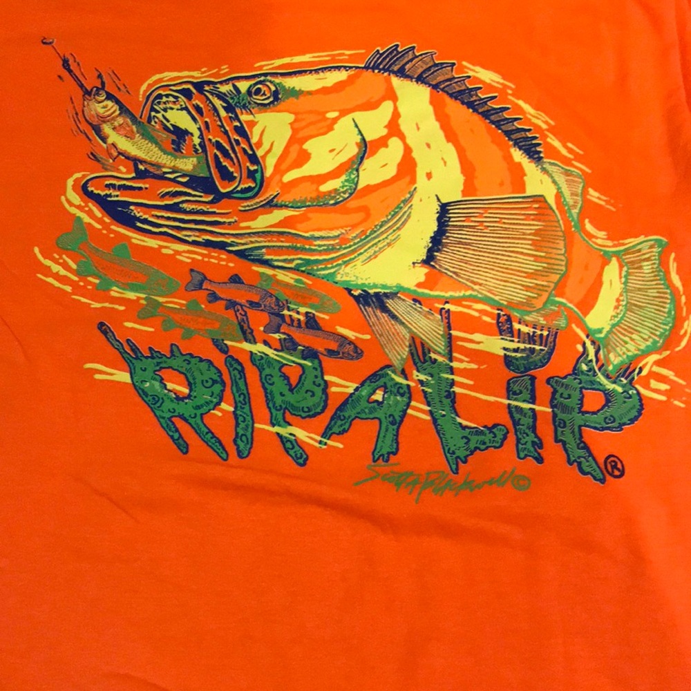 NWOT RIP A LIP neon orange Shortsleeve